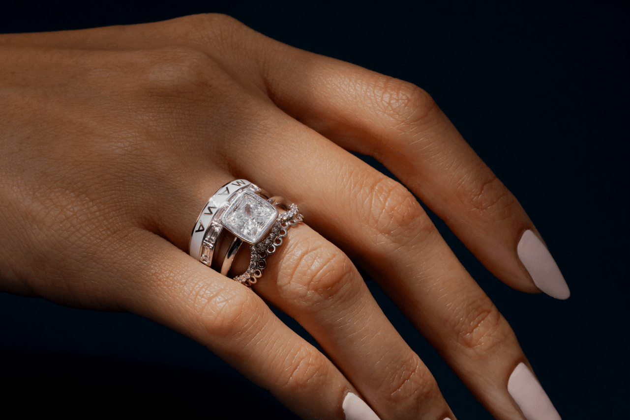 How to Stack: Emerald Cut, Cushion, & Princess Cut Rings