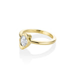 0.40ct Oval Diamond Abstract Bezel Ring side view