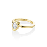 0.40ct Oval Diamond Abstract Bezel Ring side view