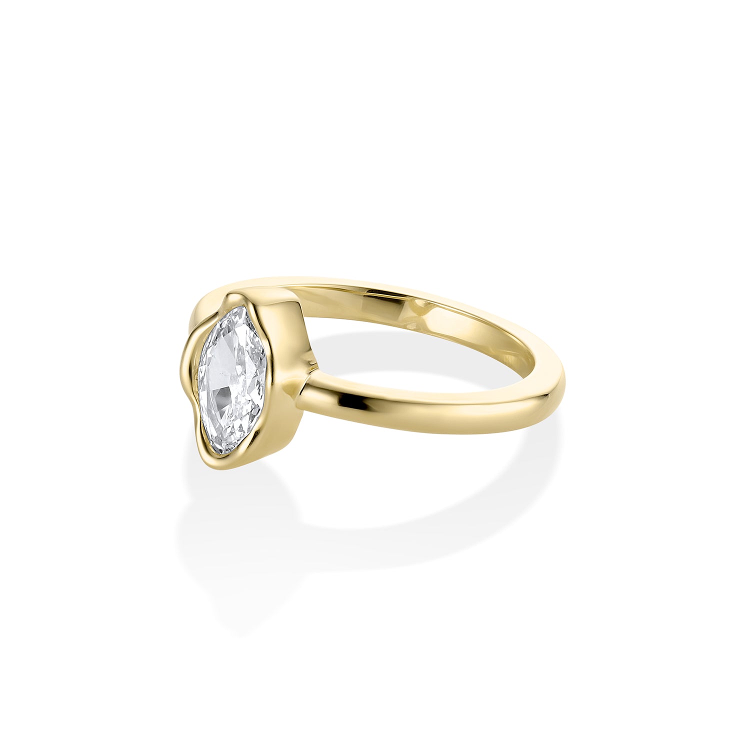 0.57ct Marquise Diamond Abstract Bezel Ring