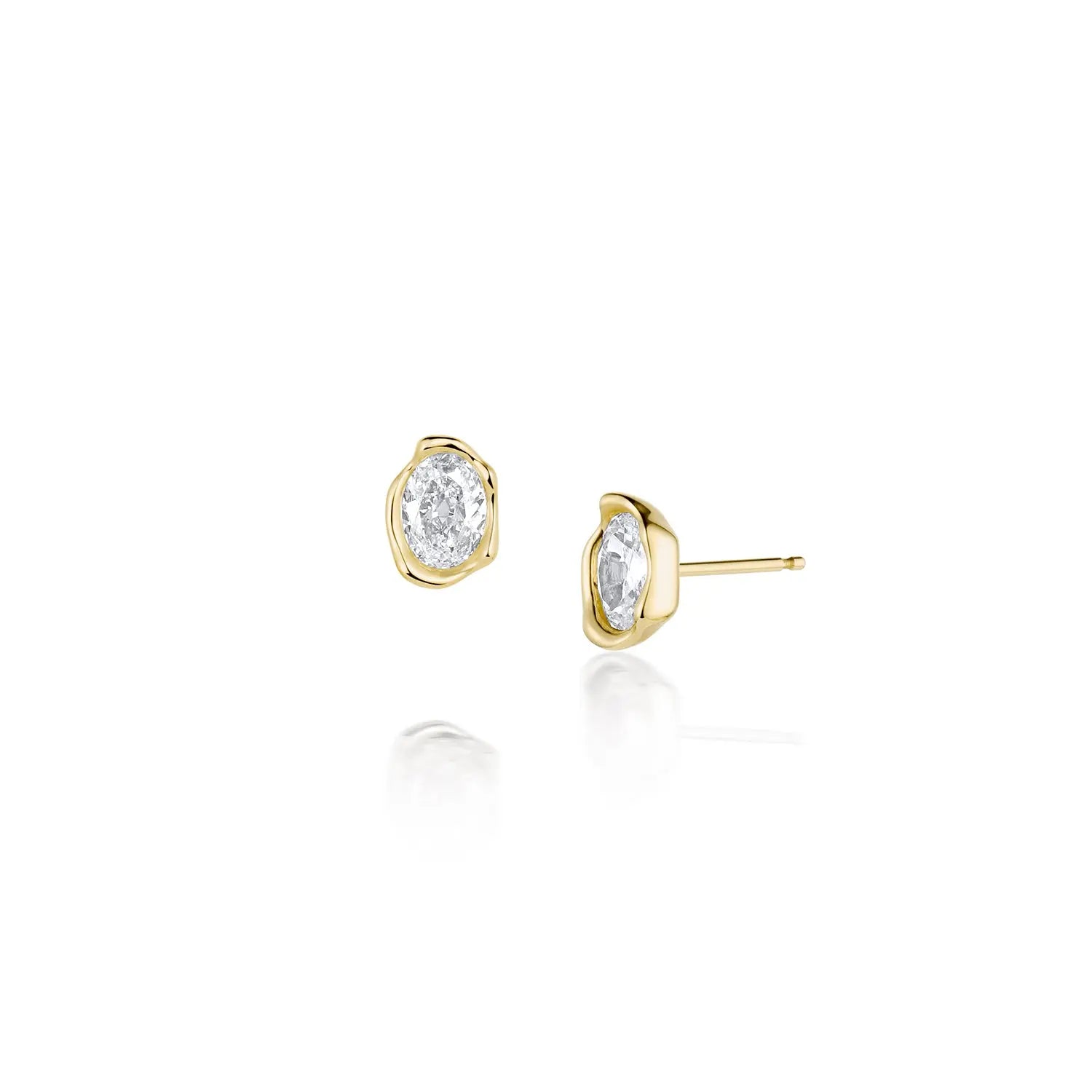 0.99ctw Diamond Abstract Bezel Studs - Marrow Fine
