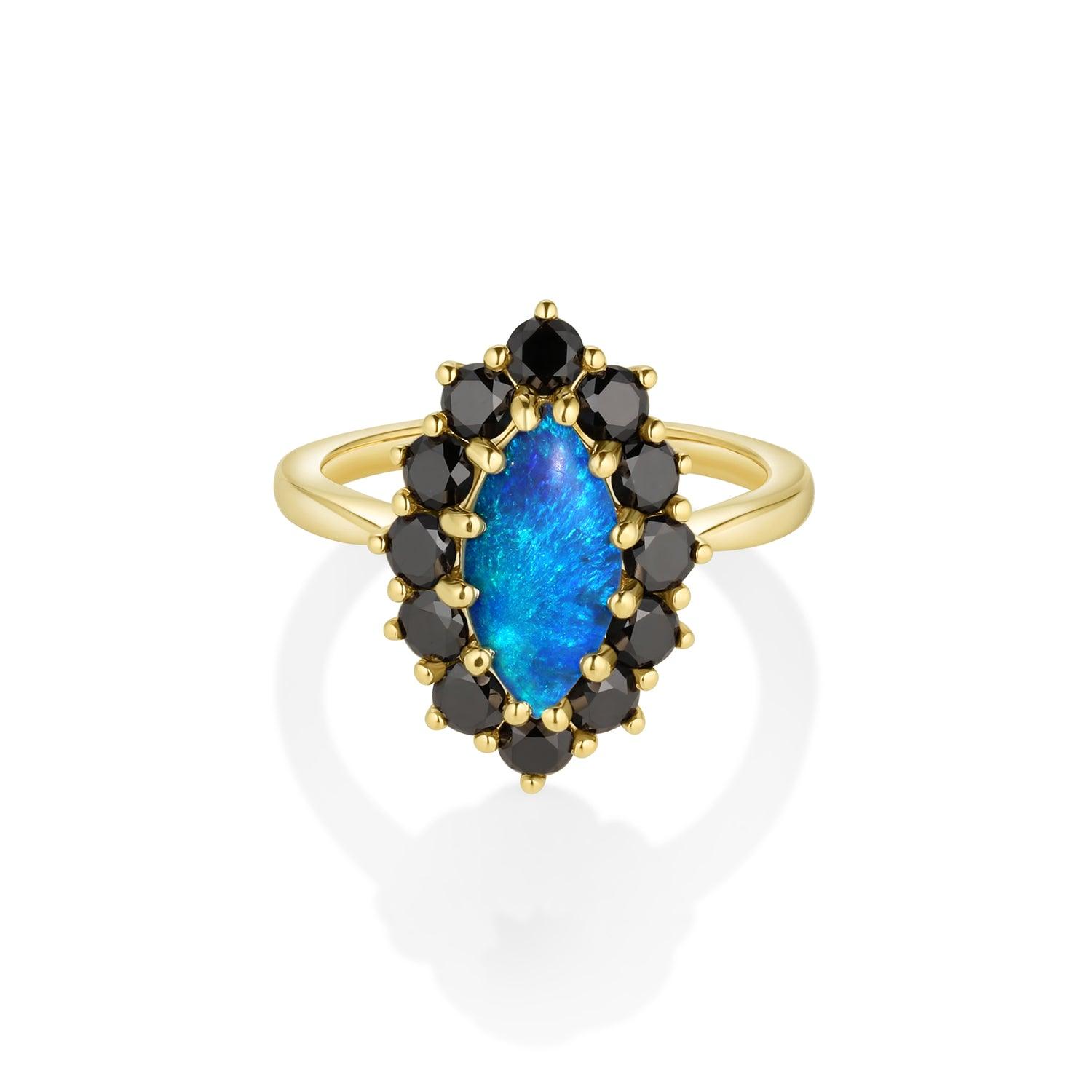 1.11ct Marquise Black Opal Petals