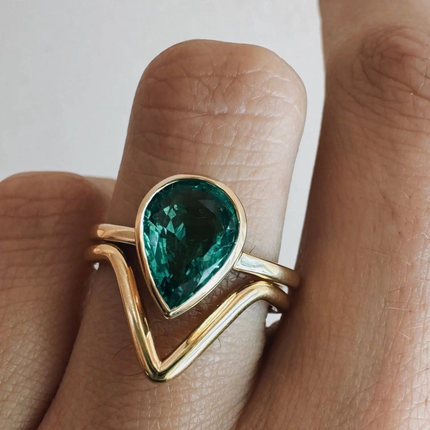 1.54ct Emerald Bezel Set Solitaire Ring Marrow Fine