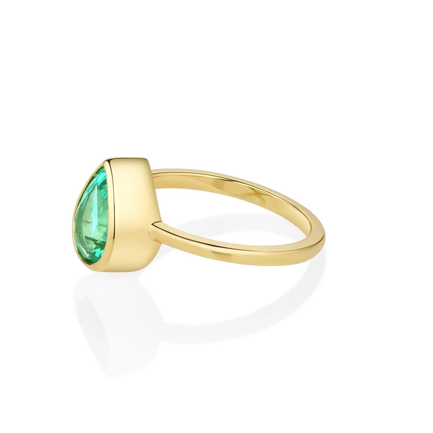 1.54ct Emerald Bezel Set Solitaire Ring Marrow Fine