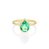 1.54ct Emerald Bezel Set Solitaire Ring Marrow Fine