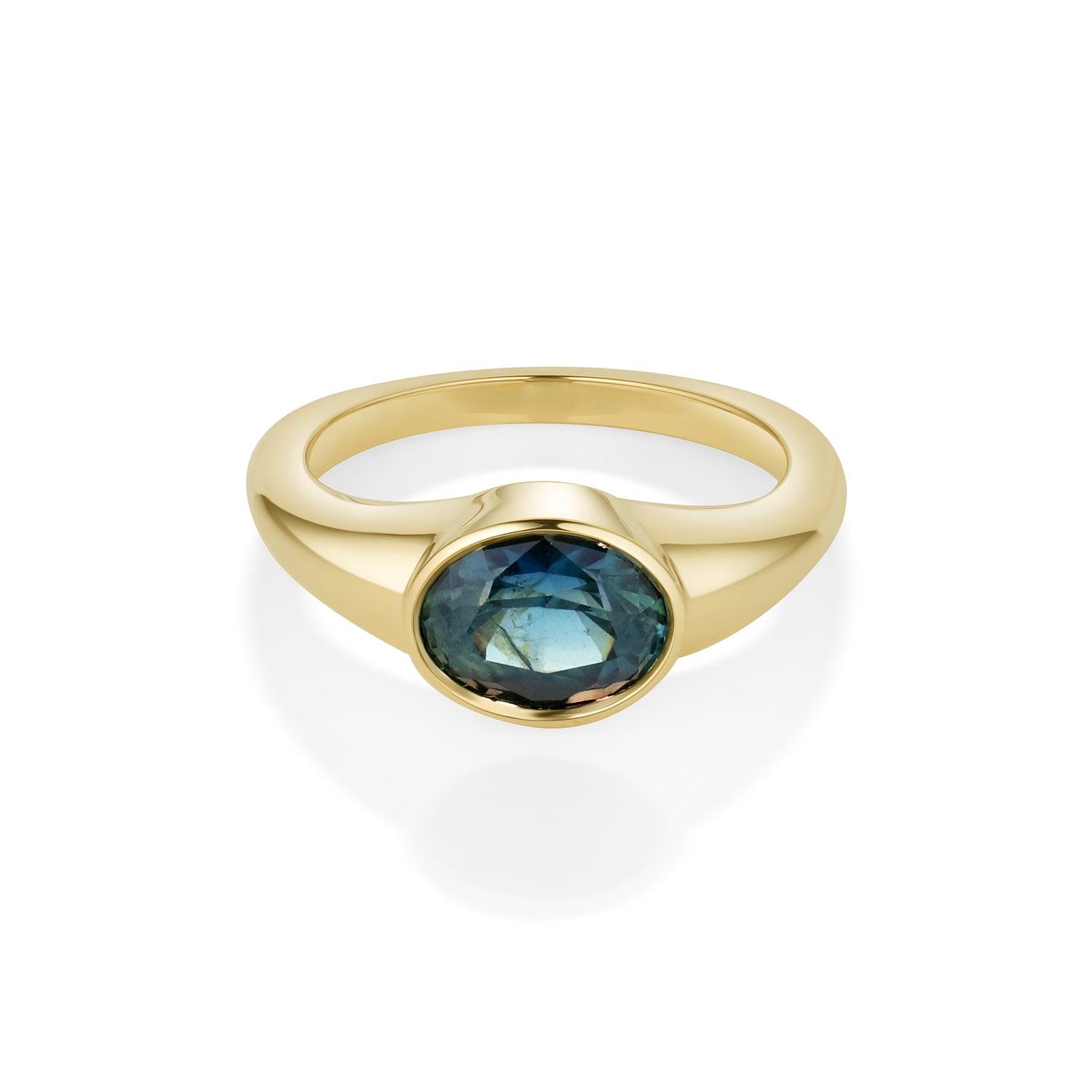 1.77ct Sapphire Bezel Pinky Ring