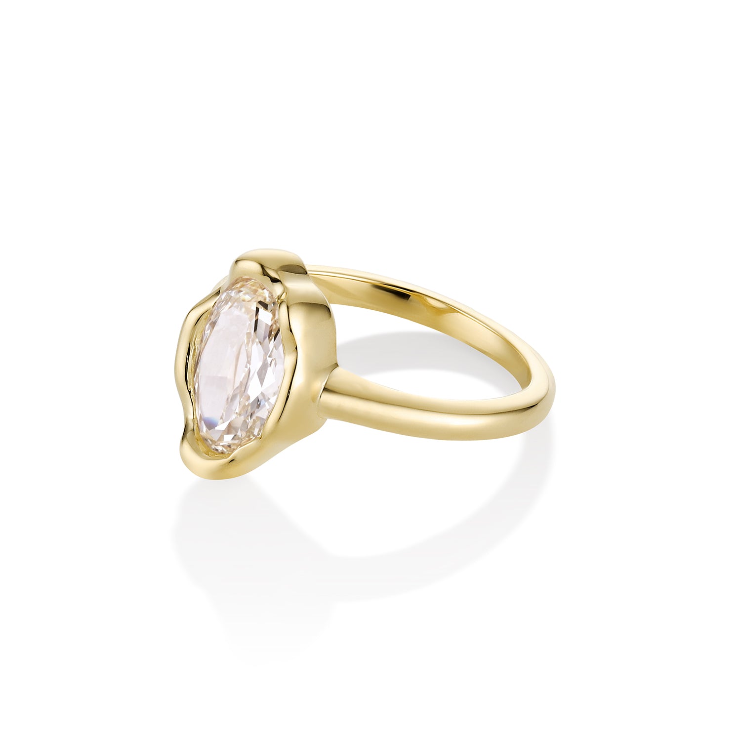 2.01ct Moval Diamond Abstract Bezel Ring