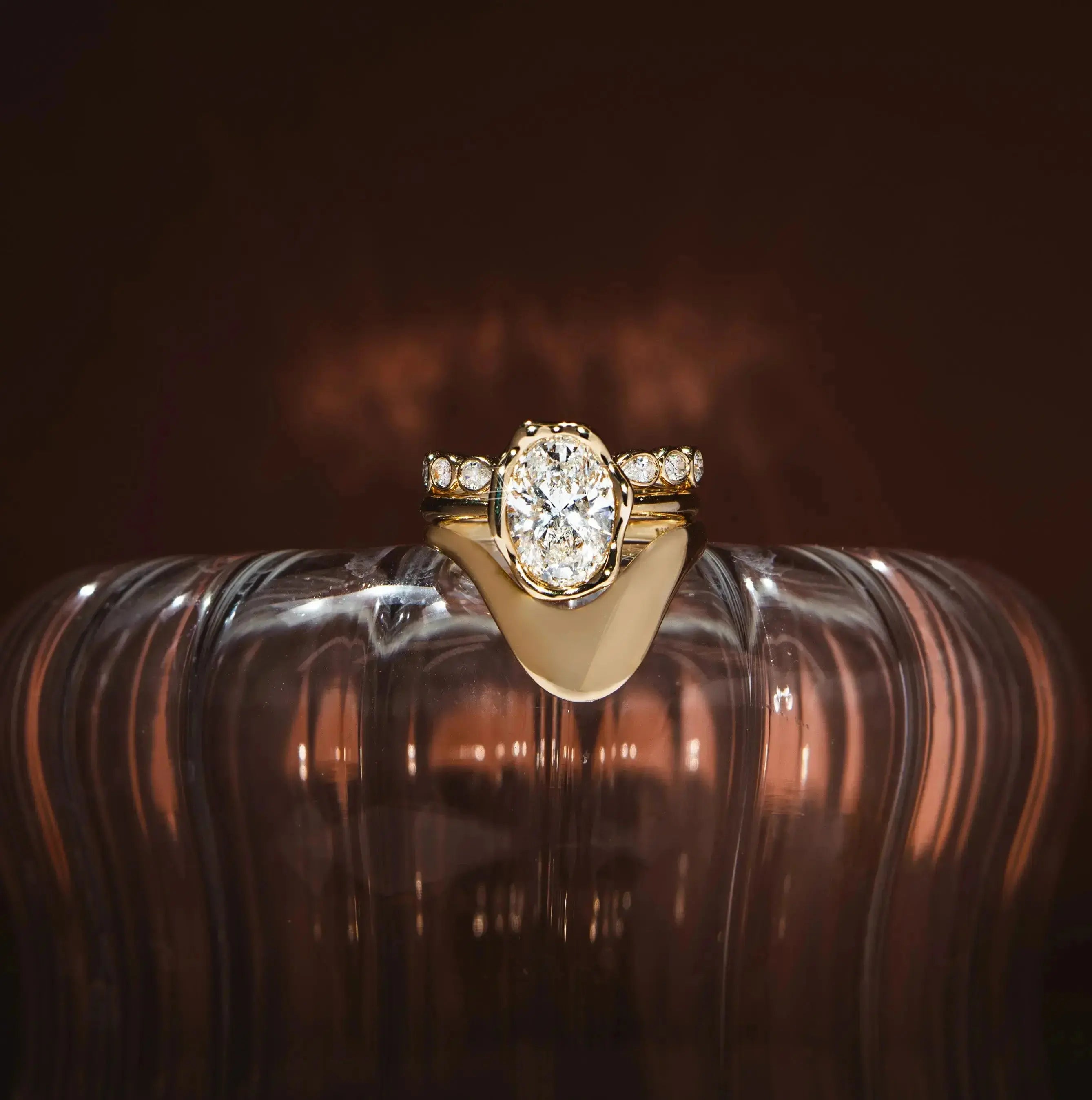 The Abstract Bezel Oval Engagement Ring Marrow Fine