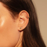 White Diamond Abstract Bezel Studs Marrow Fine