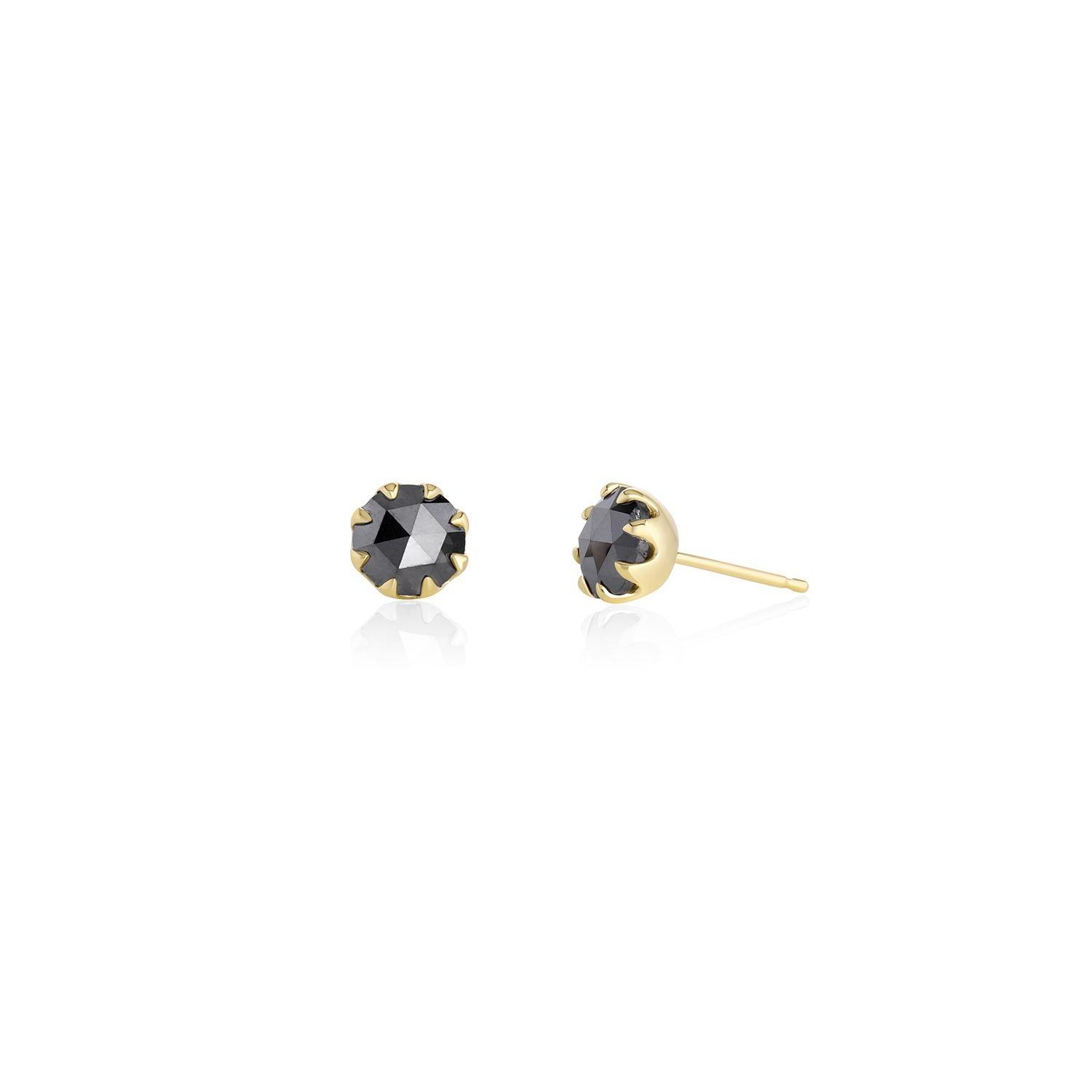 Black Diamond Rose Cut Thorn Studs - 6MM