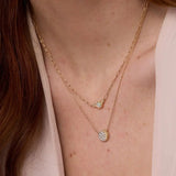 Close up of Juliette Opal Necklace on woman's neckline
