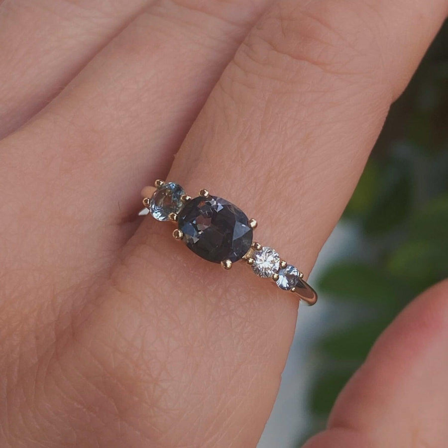 1.23ct Spinel and Sapphire Linear Band - Marrow Fine