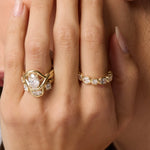 Close up of Lisse Eternity Band on woman's pointer finger