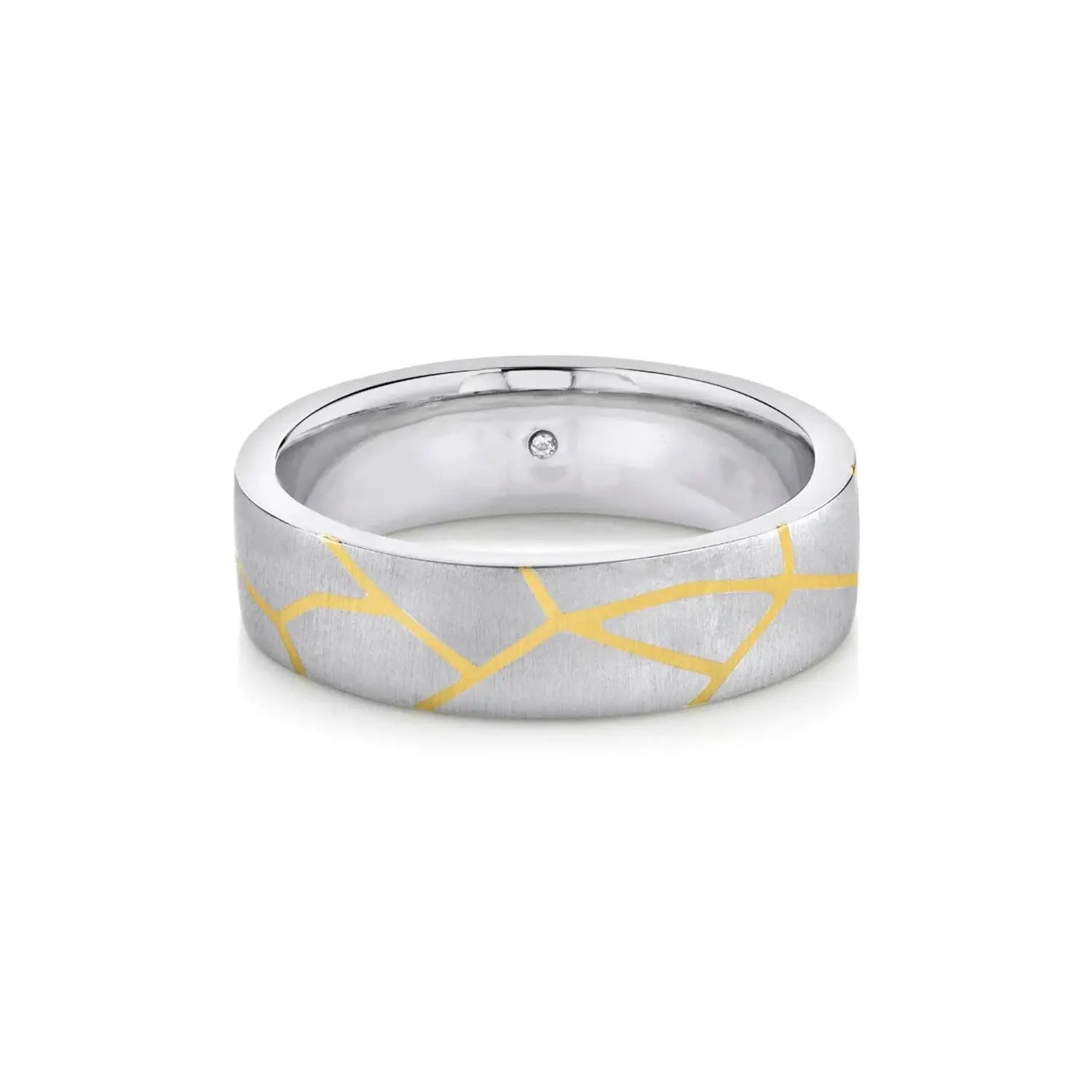 Mens Gold Plated Stainless Steel Wedding Band Ring - 6mm Smooth Finish - Sizes 8-13