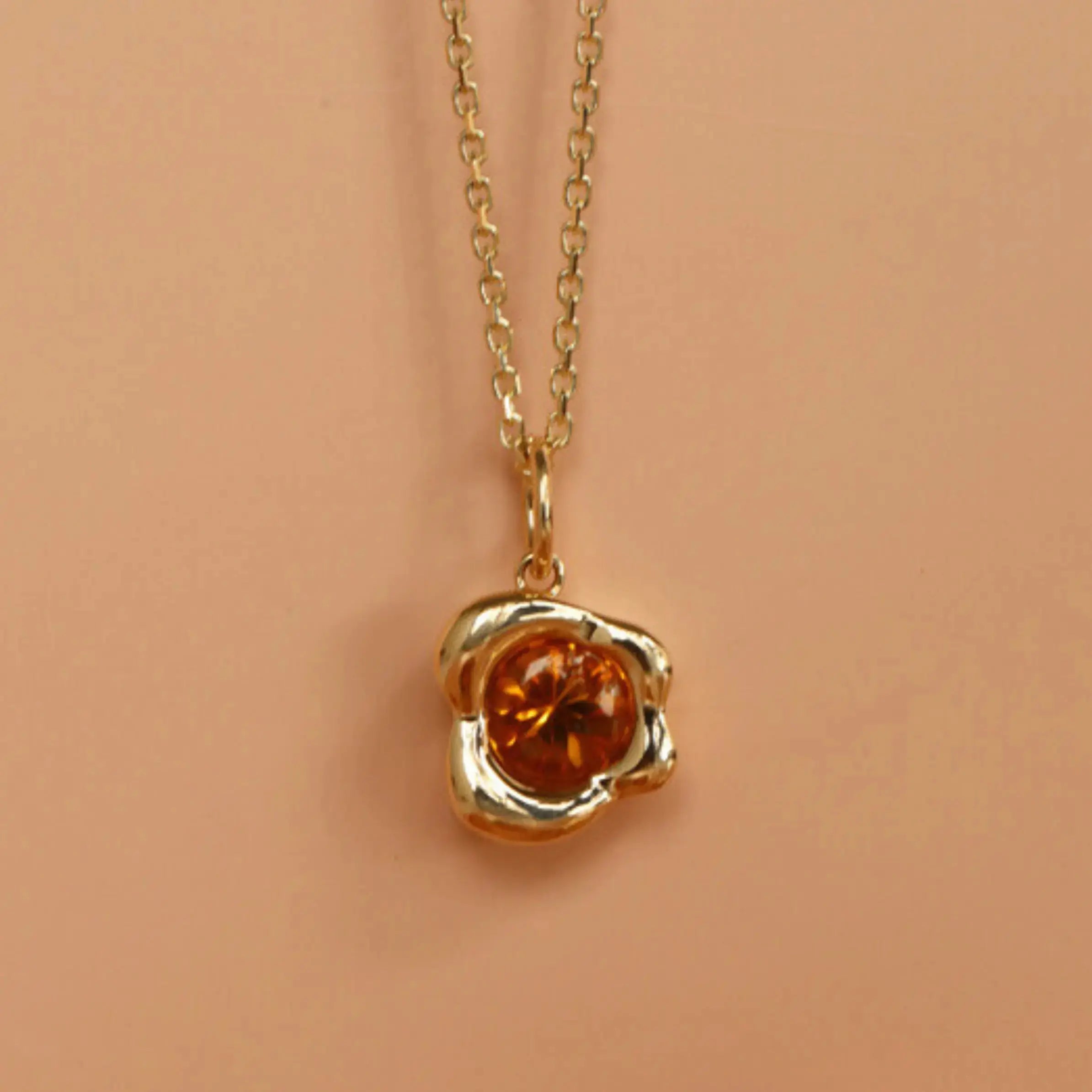 1.07ct Citrine Abstract Bezel Pendant