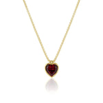 Rhodolite Heart Charm Necklace on Dainty Box Chain Marrow Fine