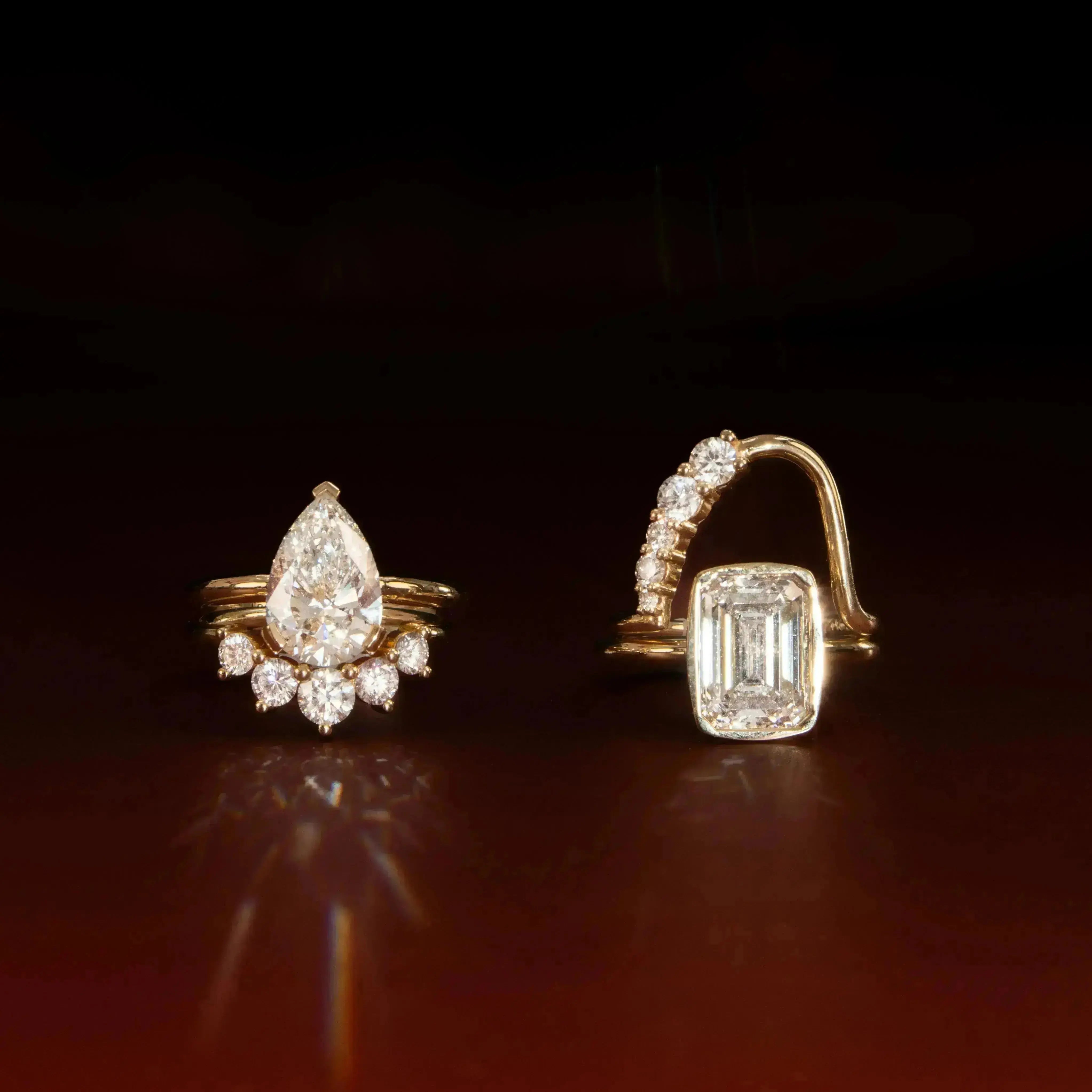 The Sloane Pear Solitaire Engagement Ring Marrow Fine