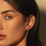 White Diamond Abstract Bezel Huggie Earrings Marrow Fine