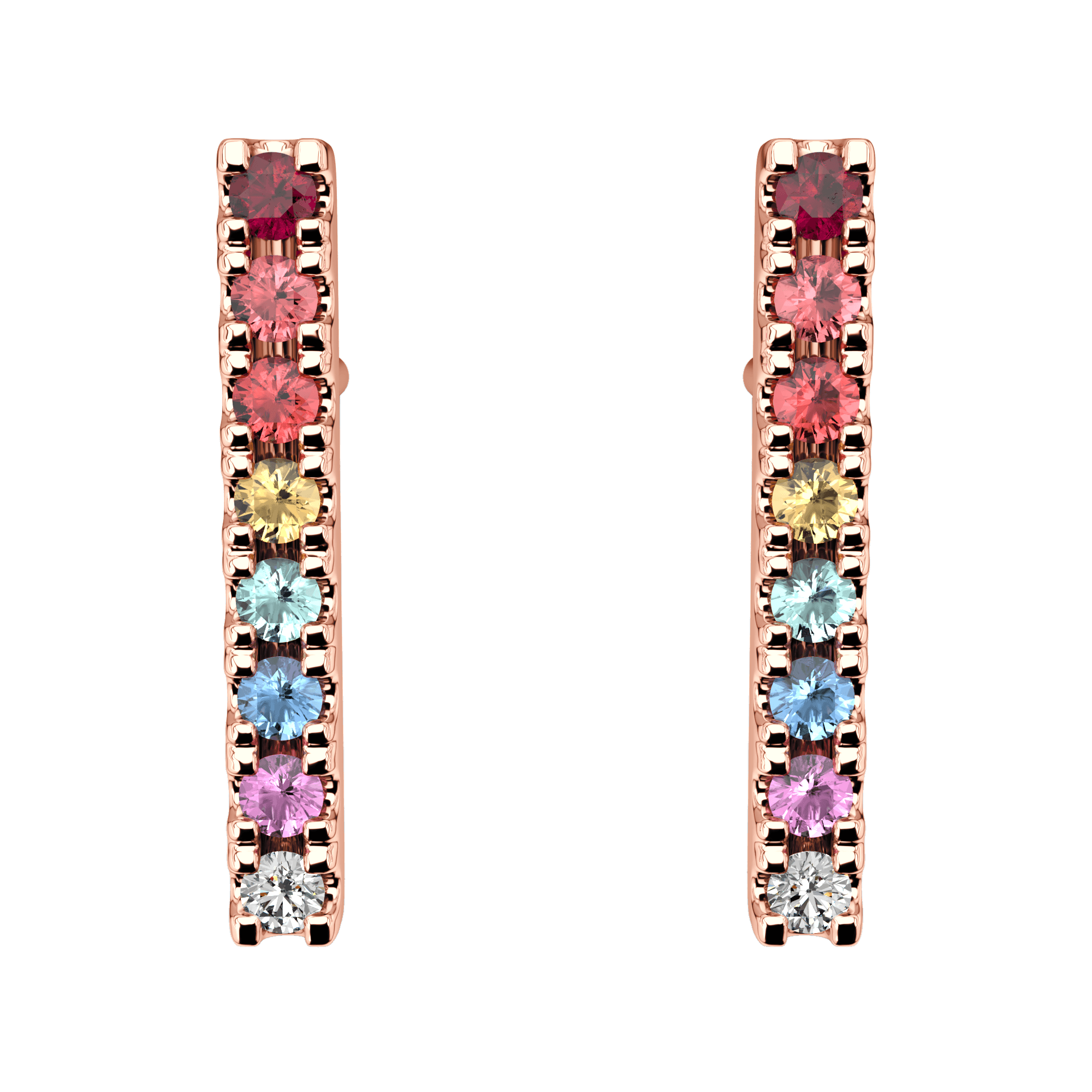 Gradient Rainbow Bar Studs