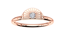 white diamond illumination ring in rose gold