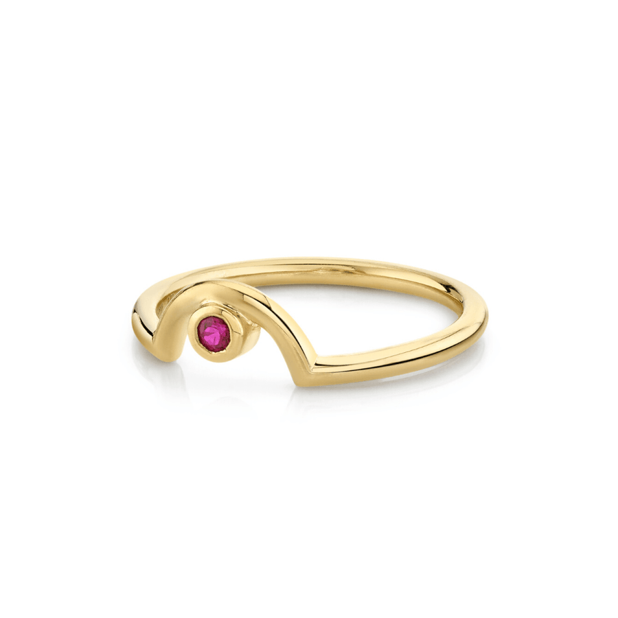 Marrow Fine Jewelry Ruby Arch July Birthstone Stacking Band [Yellow Gold]