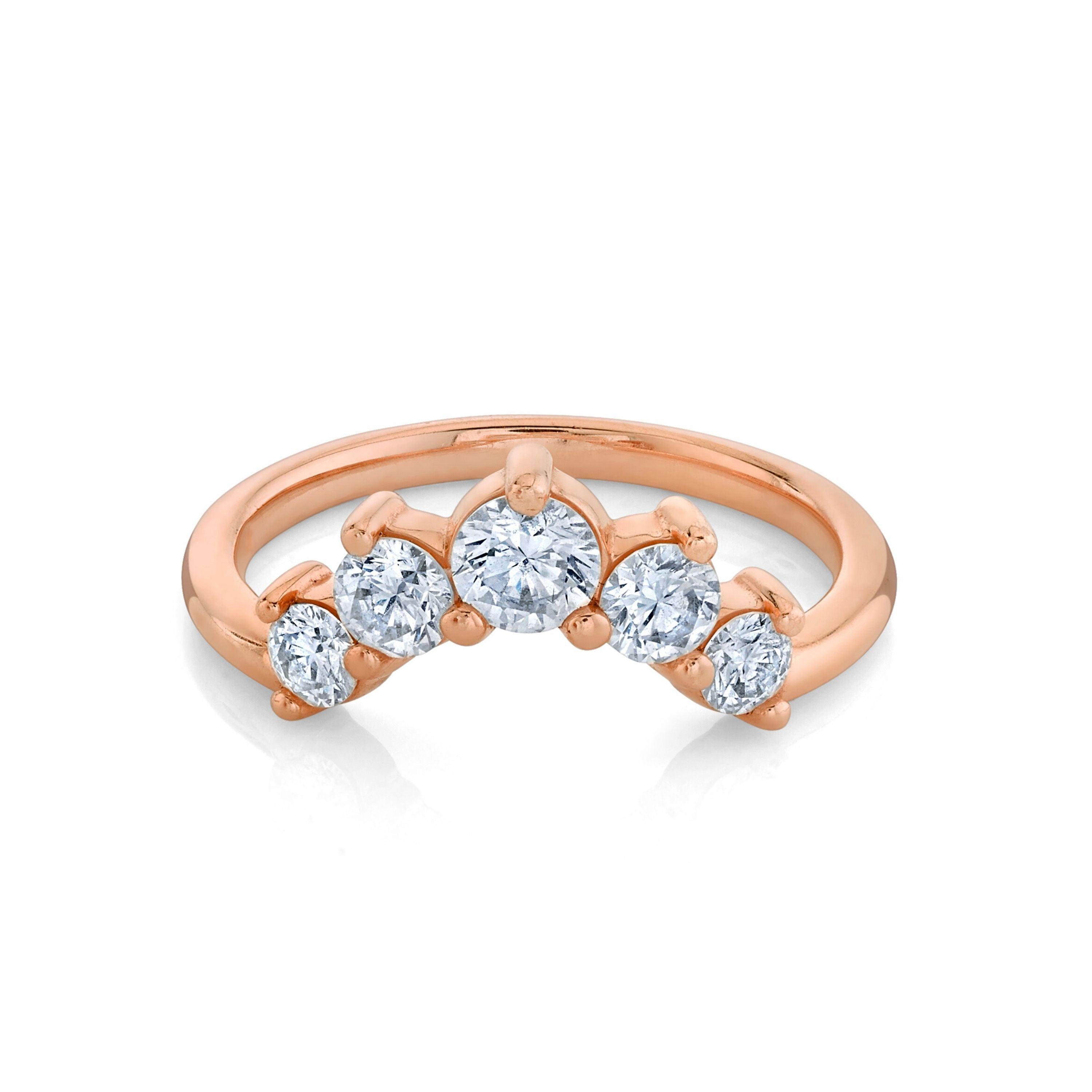 Marrow Fine Jewelry Curvy White Diamond Five Stone Headdress