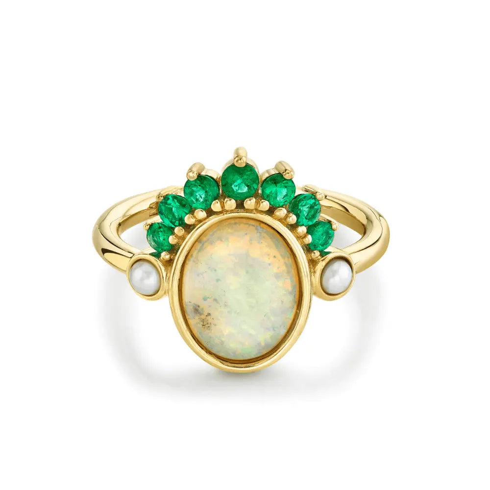 Emerald opal ring on sale