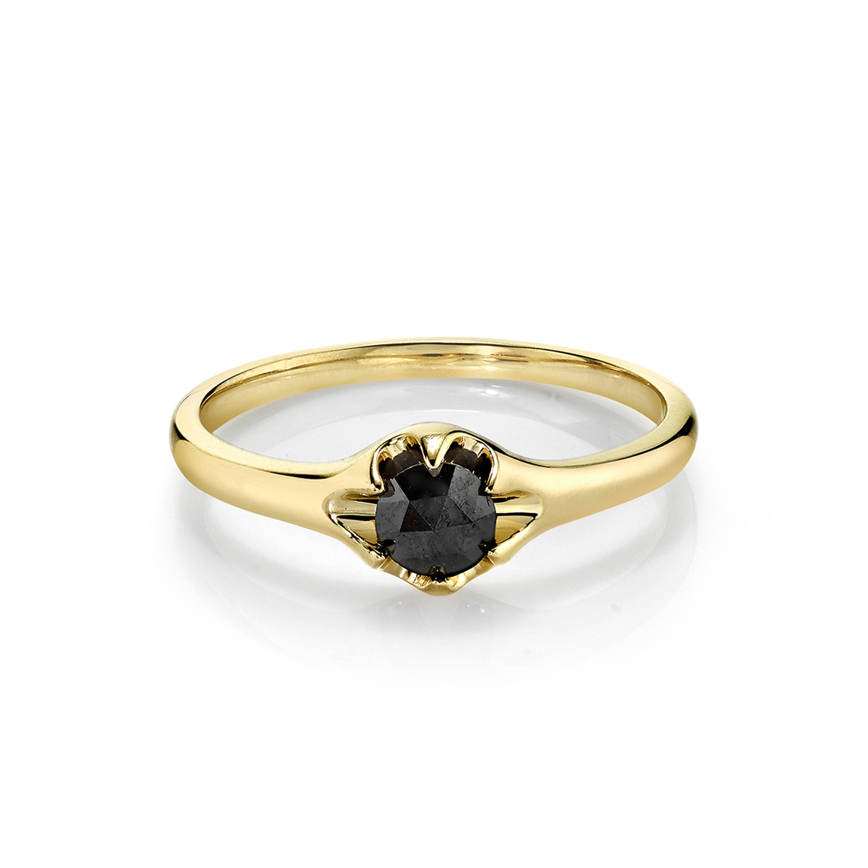 Black Diamond Buttercup Ring