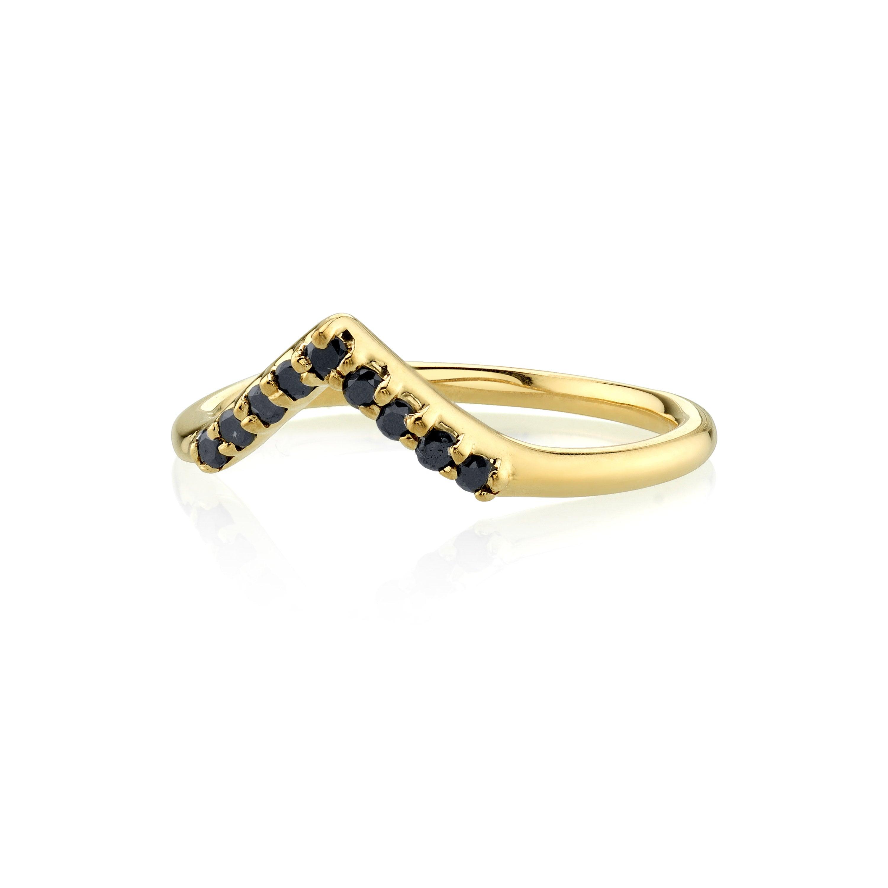 Marrow Fine Jewelry Black Diamond Triangle Stacking Ring