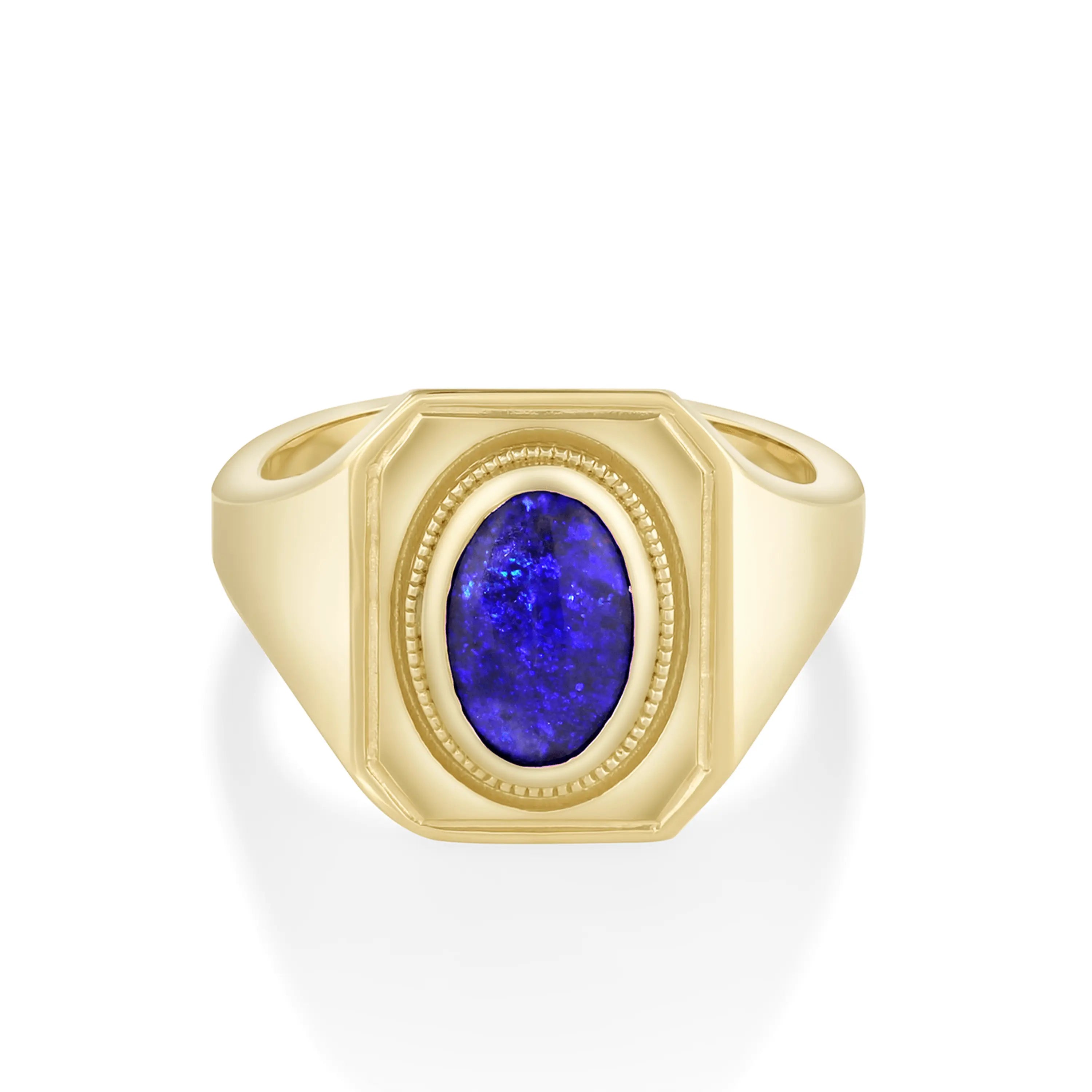Mens opal 2025 signet ring