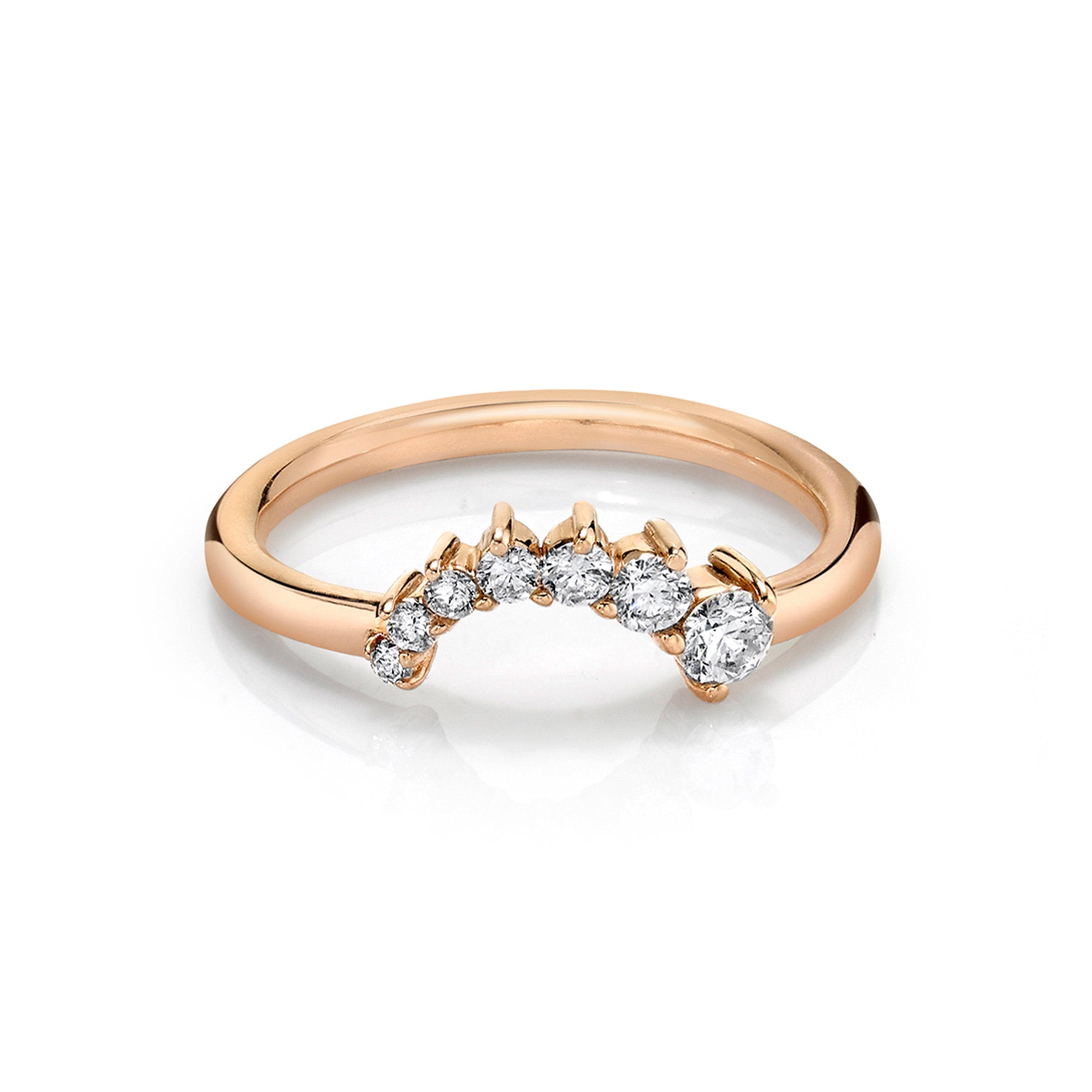 Marrow Fine Jewelry White Diamond Brilliant Cascade Asymmetrical Wedding Band