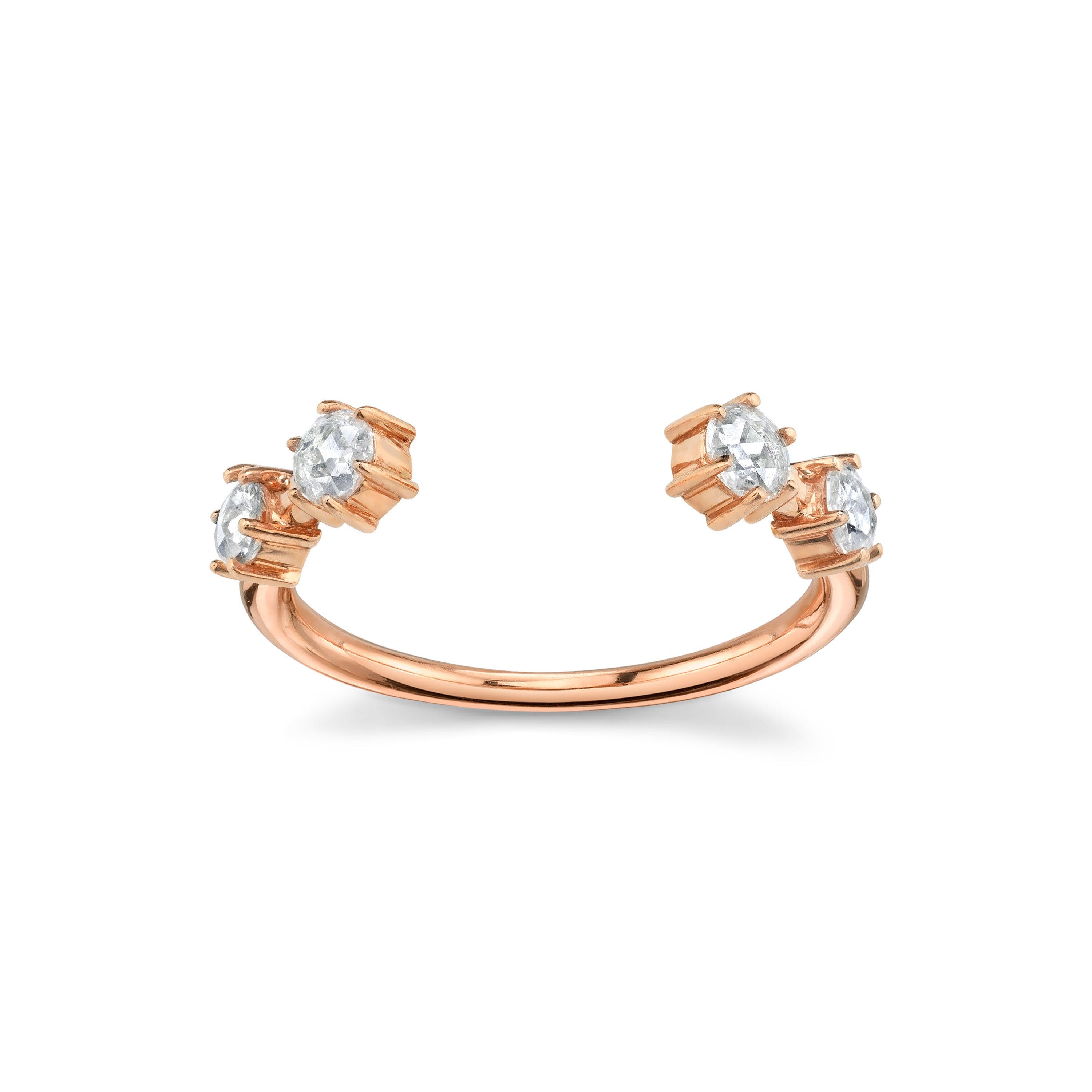 Marrow Fine Jewelry White Rose Cut Diamond Celestial Light Band