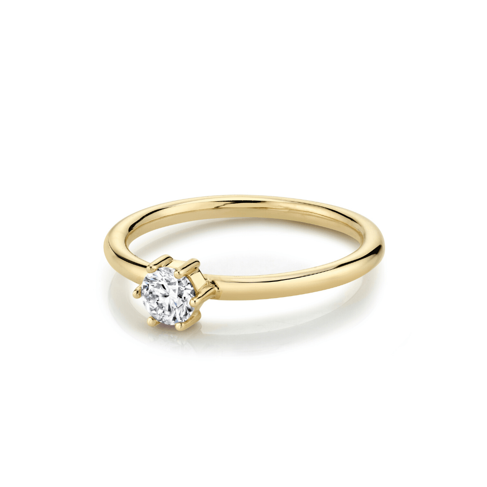 Marrow Fine Jewelry White Diamond Solitaire Birthstone Stacking Ring