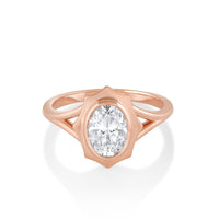 Marrow Fine Jewelry Eloise White Diamond Oval French Mirror Engagement Ring [Rose Gold]