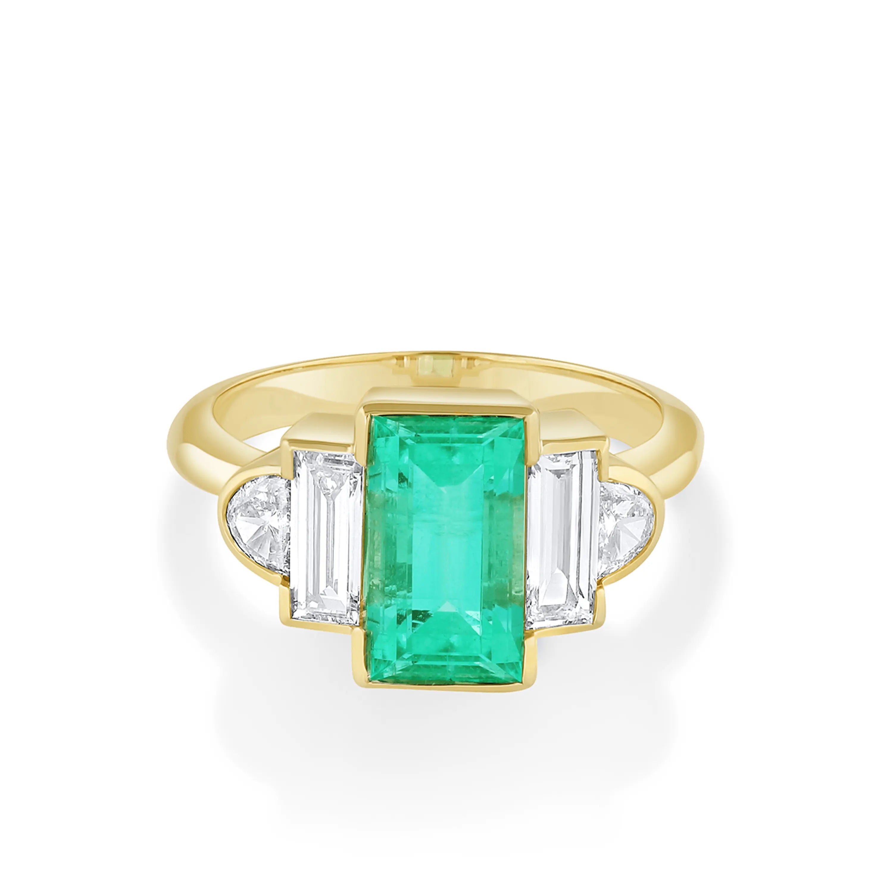 2.59ct Emerald Art Deco Engagement Ring