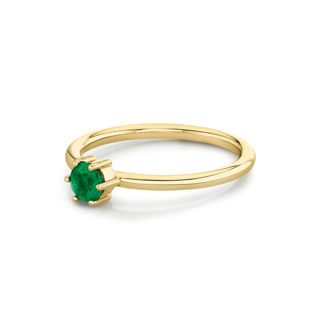 Marrow Fine Jewelry Emerald Solitaire Birthstone Stacking Ring