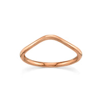 Marrow Fine Jewelry Dainty Everyday Wave Shaped Stacking Band Ring [Rose Gold]