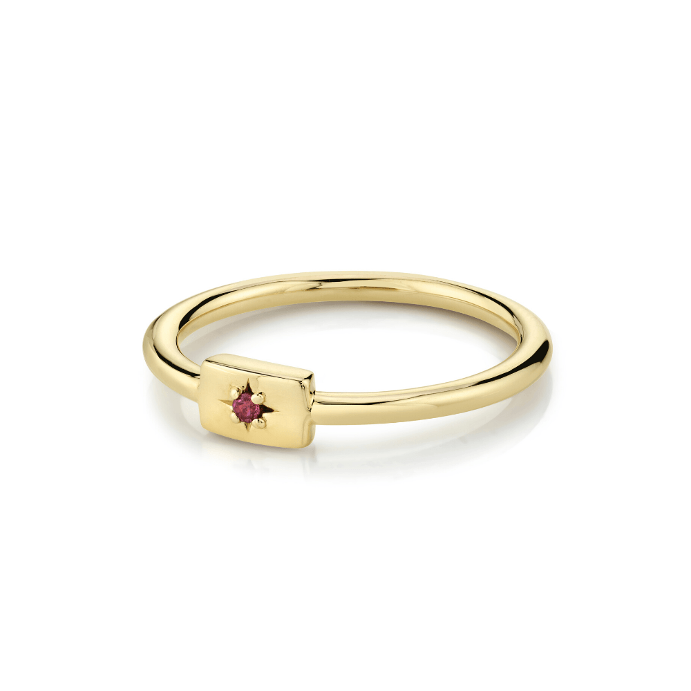 Marrow Fine Jewelry Red Garnet Plate Stacking Birthstone Ring