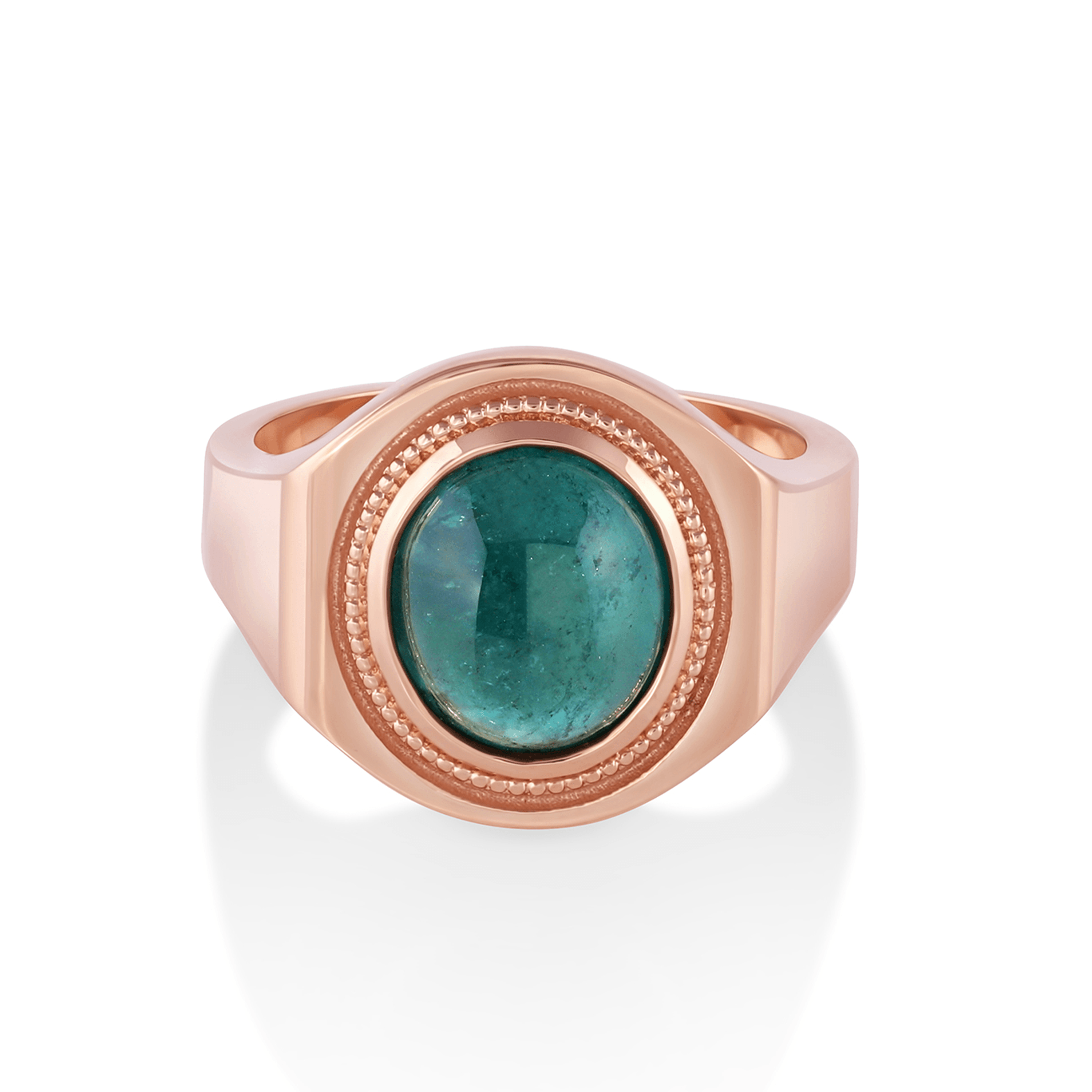 Marrow Fine Jewelry Sea Green Giannis Tourmaline Cobochon Signet Ring