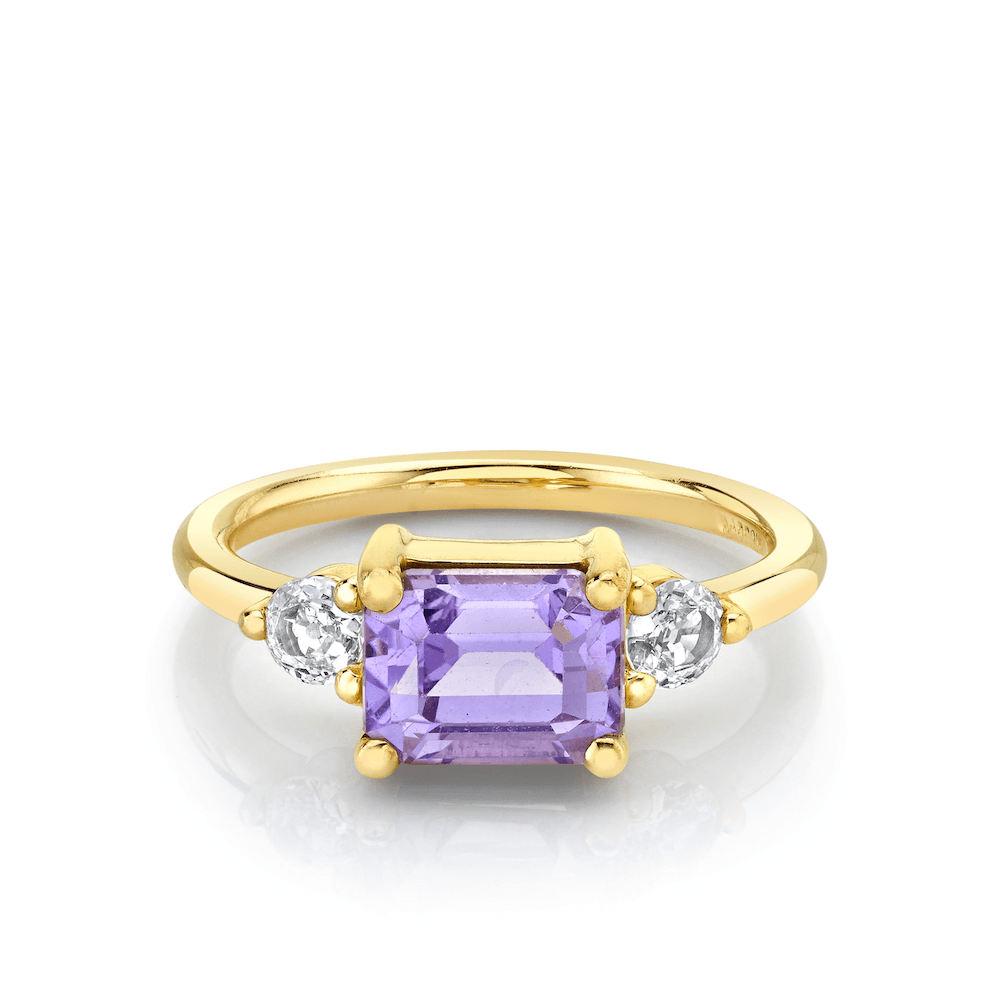 Marrow Fine Jewelry Three-Stone Lavender Sapphire Ring