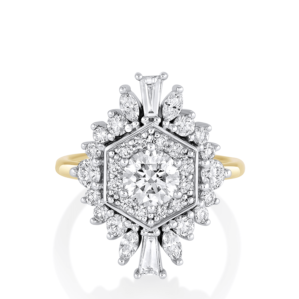 Marrow Fine Jewelry Two-Tone White Diamond Stella Ring