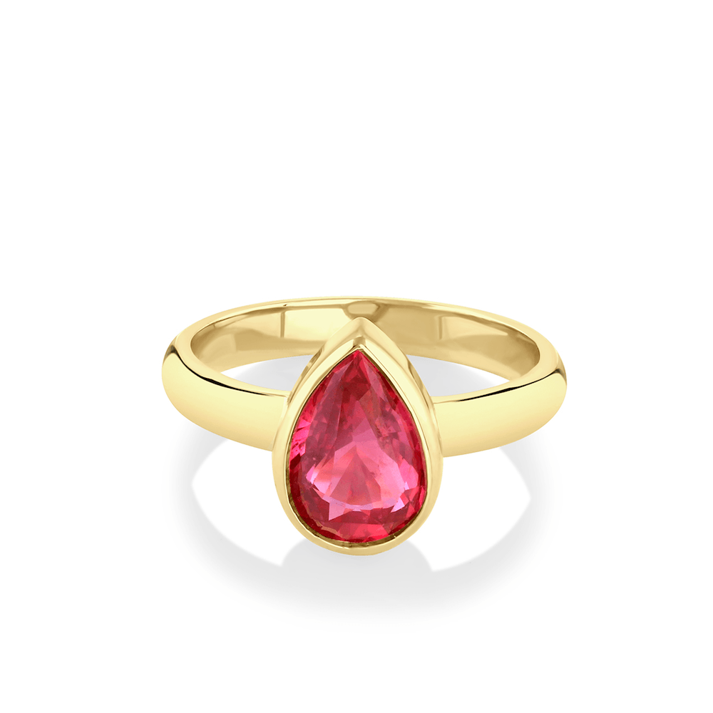 Marrow Fine Jewelry Ruby Pear Bezel Ring