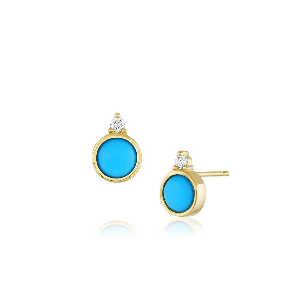 Marrow Fine Jewelry Bezel Set Turquoise Andromeda Studs
