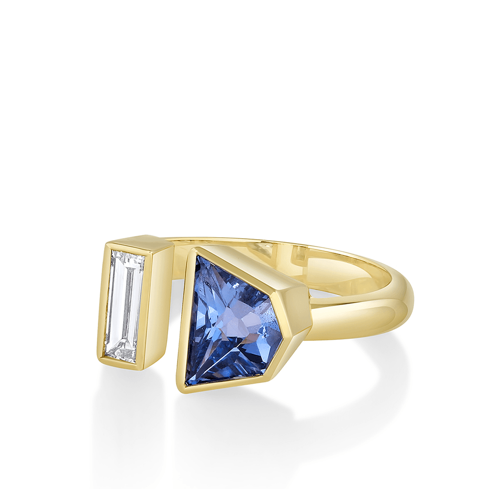 Marrow Fine Jewelry Sapphire Split Shank Toi Et Moi Ring