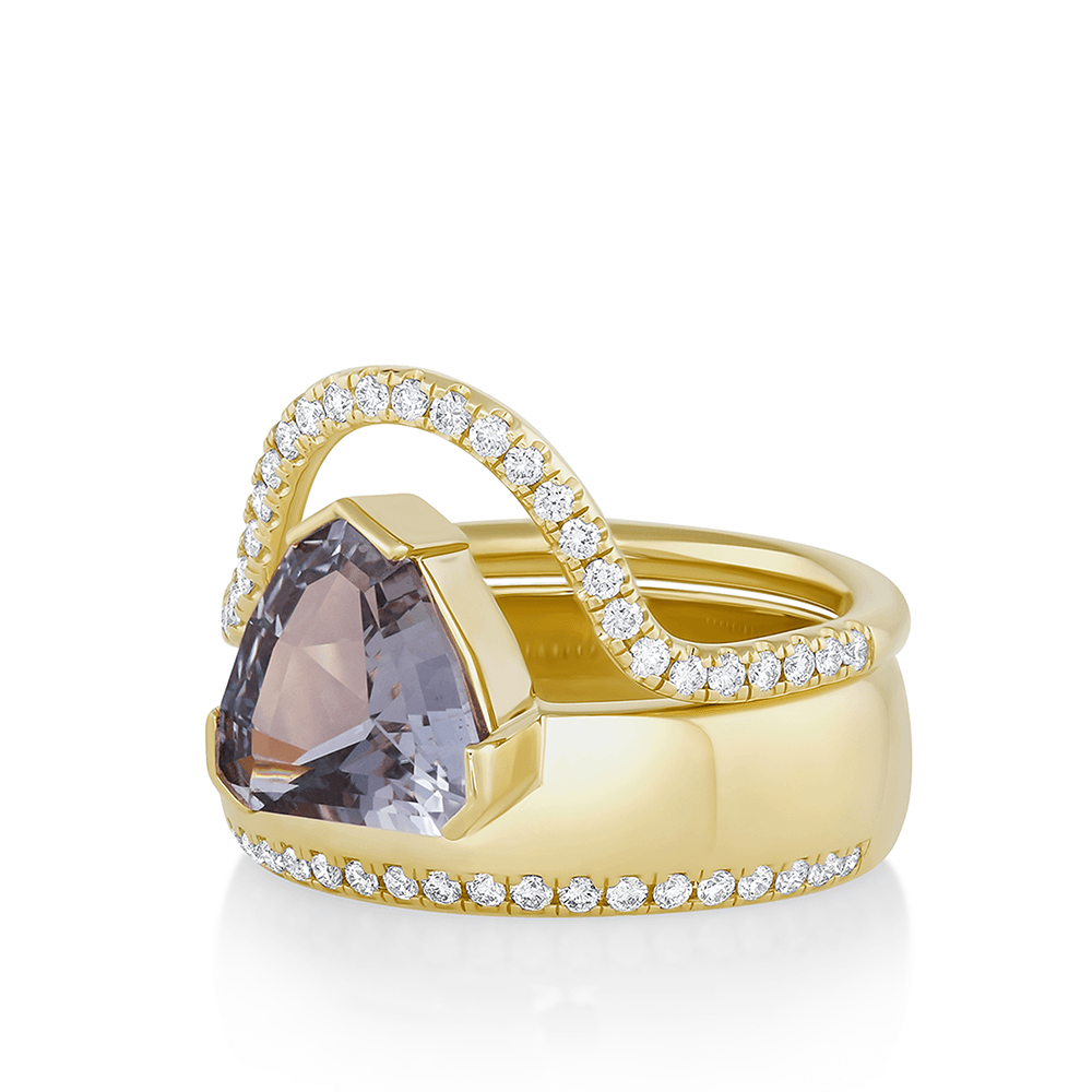 Marrow Fine Jewelry Lilac Sapphire Shield Cigar Band