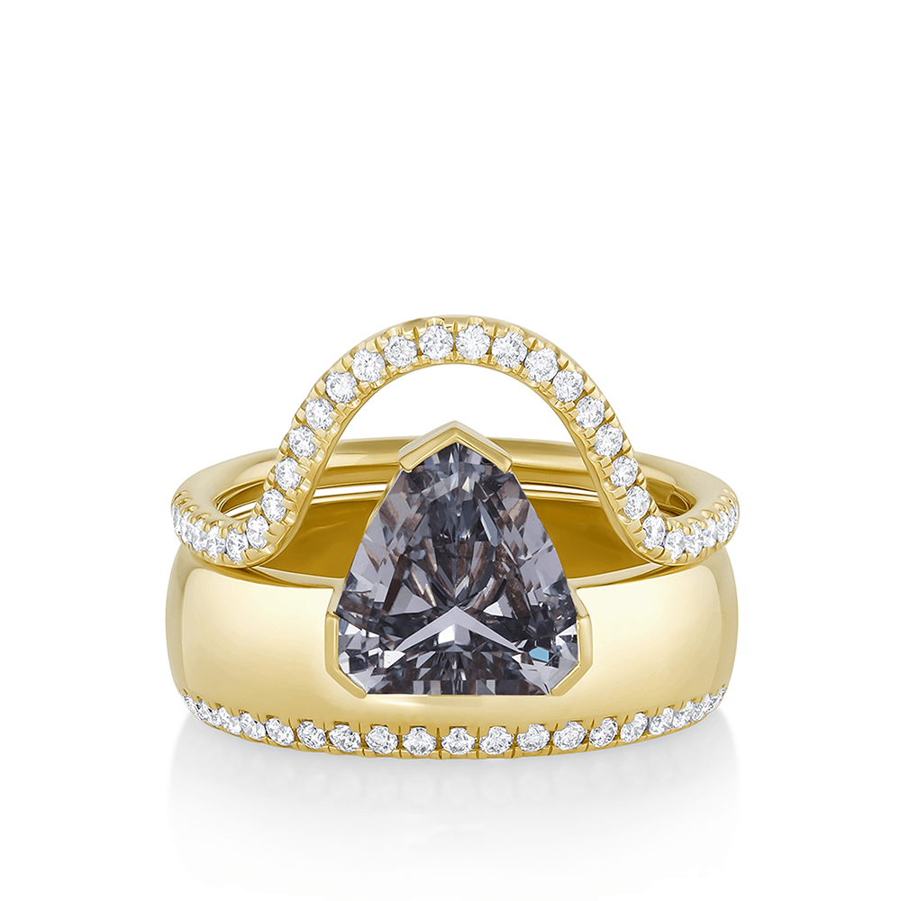 Marrow Fine Jewelry Lilac Sapphire Shield Cigar Band
