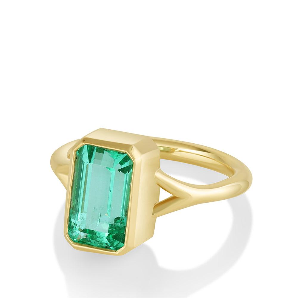 Marrow Fine Jewelry Emerald Bezel Ring