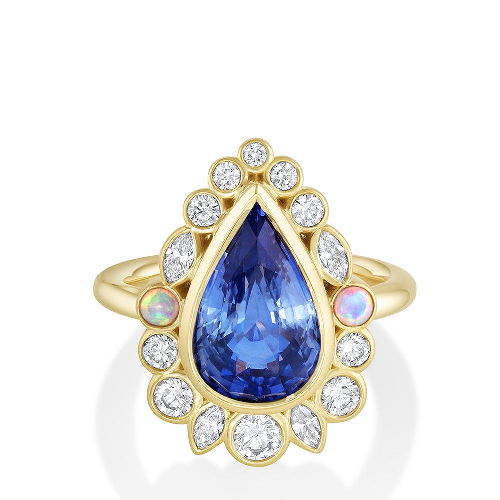 Marrow Fine Jewelry Blue Sapphire Ballerina Ring