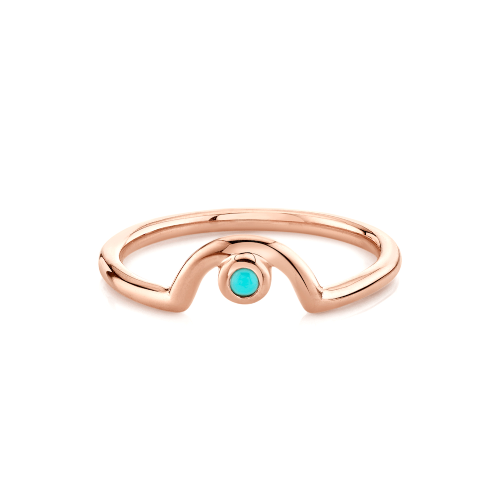 Marrow Fine Jewelry December Birthstone Turquoise Arch Stacking Band