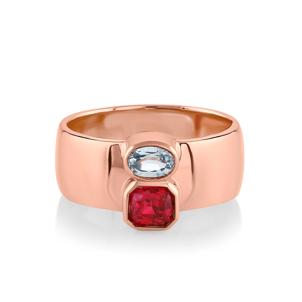 Marrow Fine Jewelry Ruby And Sapphire Relic Ring